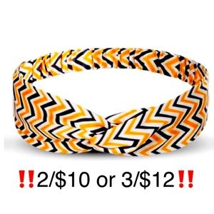 Orange, Black & White Zigzag Pattern Halloween Headband
